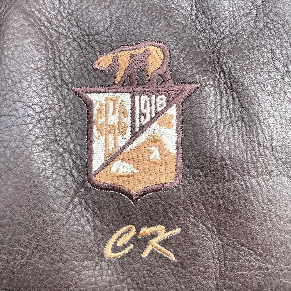 Brown Leather Cal Club California Golf Club SF Bag Embroidered "CK" Initials - Picture 2 of 13